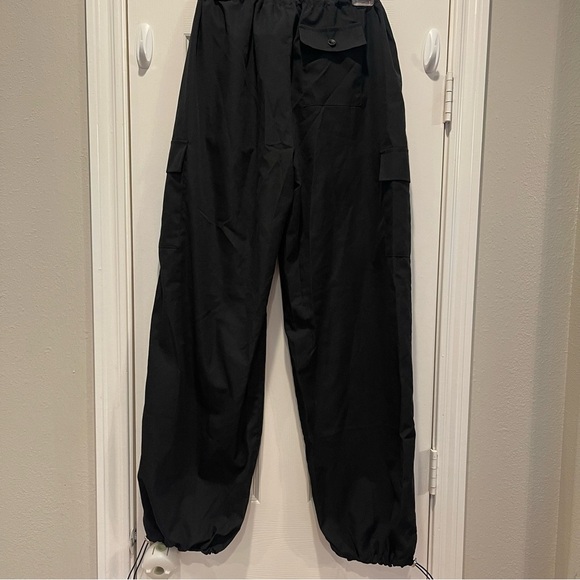 Cider Cargo Parachute Pants Women’s Med Black Hip Hop Dance Oversized Streetwear - Picture 2 of 8